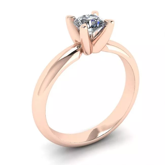 Anillo Solitario Diamante Forma V Oro Rosa - Photo 3