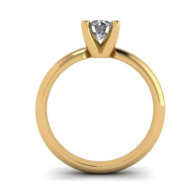 Anillo Solitario Diamante Forma V Oro Amarillo - Photo 1