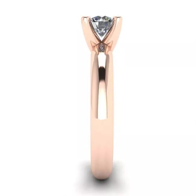Anillo Solitario Diamante Forma V Oro Rosa - Photo 2