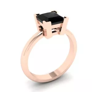 Anillo Diamante Negro Oro Rosa - Photo 3