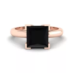 Anillo Diamante Negro Oro Rosa