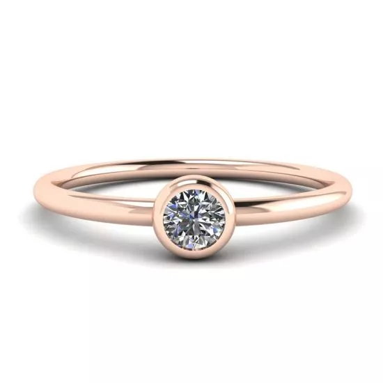 Anillo pequeño con diamantes redondos La Promesse en oro rosa, Ampliar imagen 1