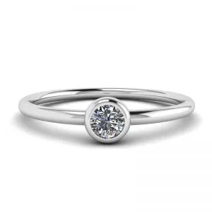 Anillo pequeño con diamantes redondos La Promesse