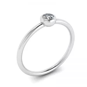 Anillo pequeño con diamantes redondos La Promesse - Photo 3