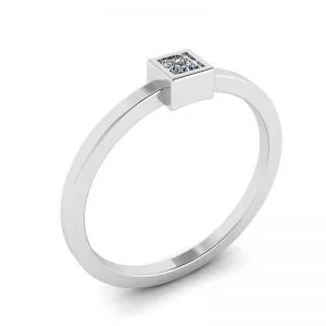 Anillo pequeño con diamantes de princesa La Promesse - Photo 3