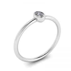 Anillo pequeño de diamantes ovalados La Promesse - Photo 3