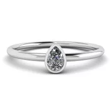 Anillo pequeño pera con diamantes La Promesse