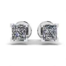 Aretes de diamantes de talla princesa