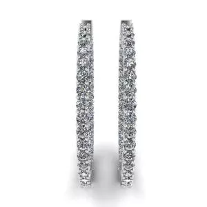 Pendientes de aro fino con diamantes - Photo 2