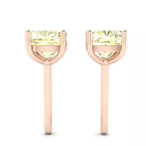 Aretes de diamantes amarillos de talla cojín en oro rosado de 18 quilates - Photo 1