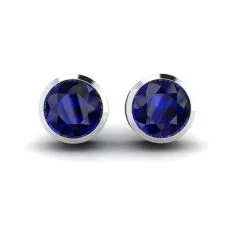 Aretes de Zafiro en Oro Blanco