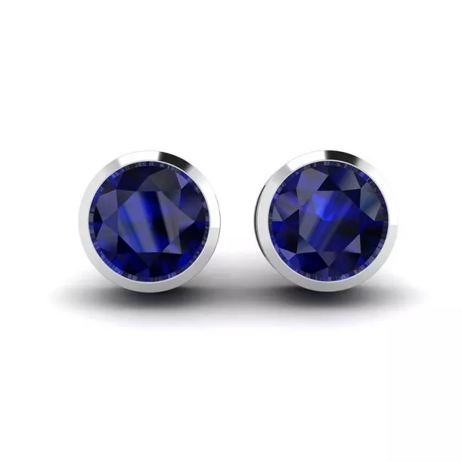 Aretes de Zafiro en Oro Blanco