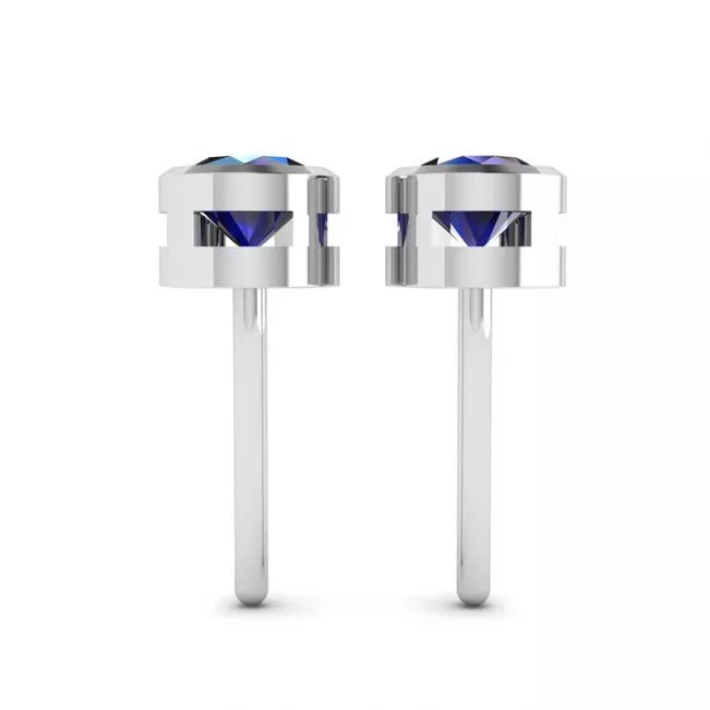 Aretes de Zafiro en Oro Blanco - Photo 1