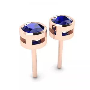 Aretes de Zafiro en Oro Rosa - Photo 2