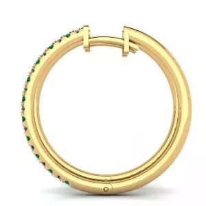 Aretes de Diamantes y Esmeraldas Oro Amarillo - Photo 1