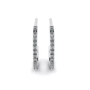 Aretes de Aro con Diamantes en Oro Blanco - Photo 1