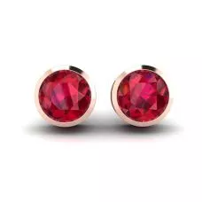 Aretes de Rubí en Oro Rosa